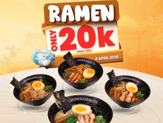 Promo Hokkaido-Ya Flash Sale 4.4 ramen Rp. 20.000 tanggal 4 April 2026 dine-in dengan minimum transaksi Rp. 50.000