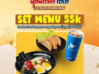 Promo Hokkaido-Ya Wednesday Feast Set Menu Rp. 55.000 donburi ramen gyoza ocha