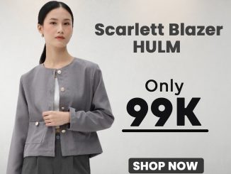Promo Hulm Scarlett Blazer Elegan Rp. 99.000 dengan desain modern dan kancing emas