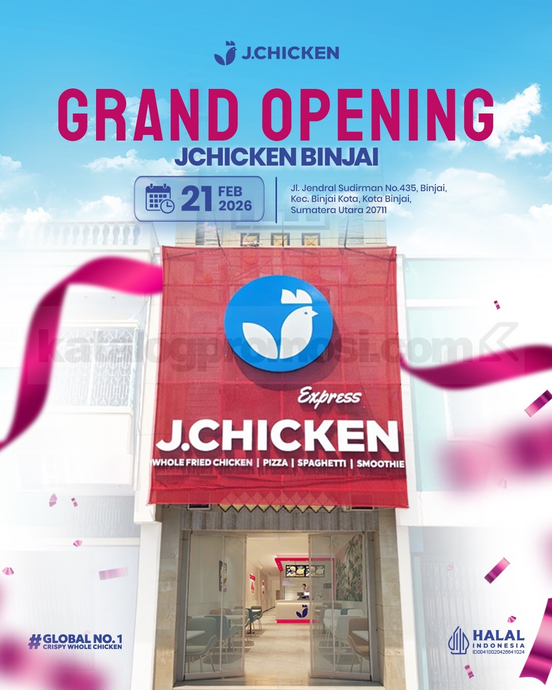 Promo JChicken Grand Opening Binjai Diskon 20% Promo JChicken Grand Opening Binjai Diskon 20% dan FREE Whole Chicken