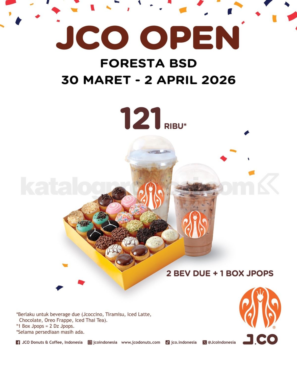 Promo JCO Grand Opening Deals Donuts mulai Rp. 121.000 Promo JCO Grand Opening Deals Donuts mulai Rp. 121.000 paket donut dan minuman spesial