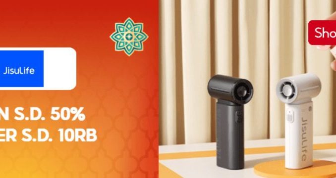 Promo JisuLife Shopee Mall Diskon 50% Pendingin Portable hingga Rp. 10 ribu voucher
