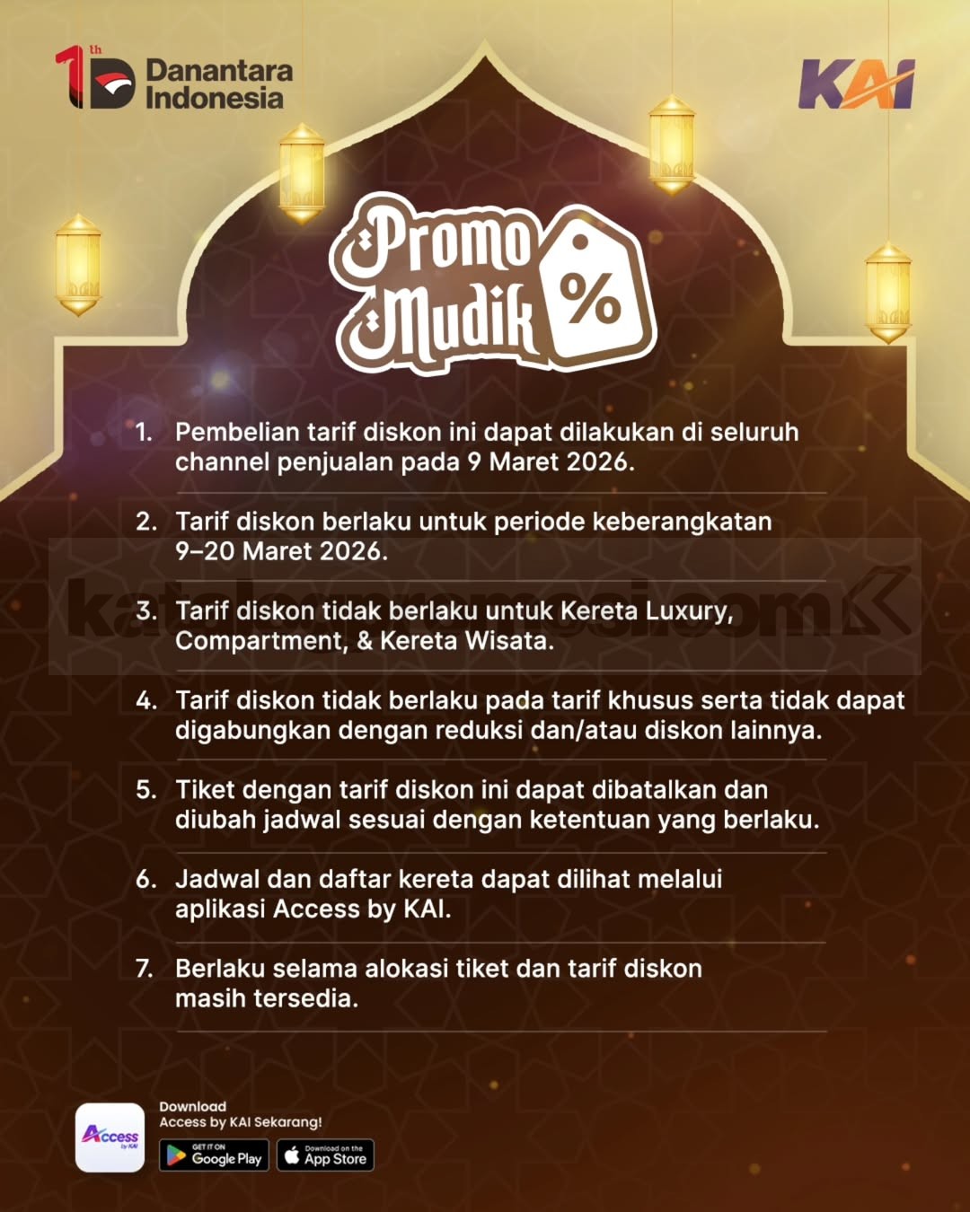 Promo KAI Ramadan Festive Tiket Kereta mulai Rp. 150.000 Promo KAI Ramadan Festive Tiket Kereta mulai Rp. 150.000 4