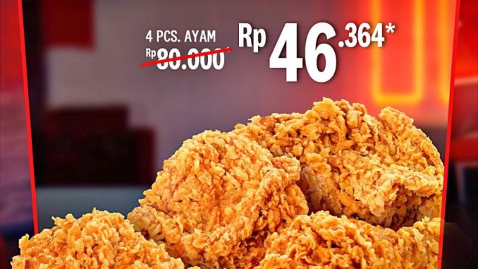 Promo KFC HUT Tangerang Kota 4 Pcs Ayam Rp. 46.364 periode 27 – 28 Februari & 1 Maret 2026