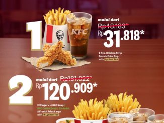 Promo KFC Jagoan Berbuka 19 Februari – 20 Maret 2026 paket Chicken Strip, Winger, French Fries, dan Lychee Tea