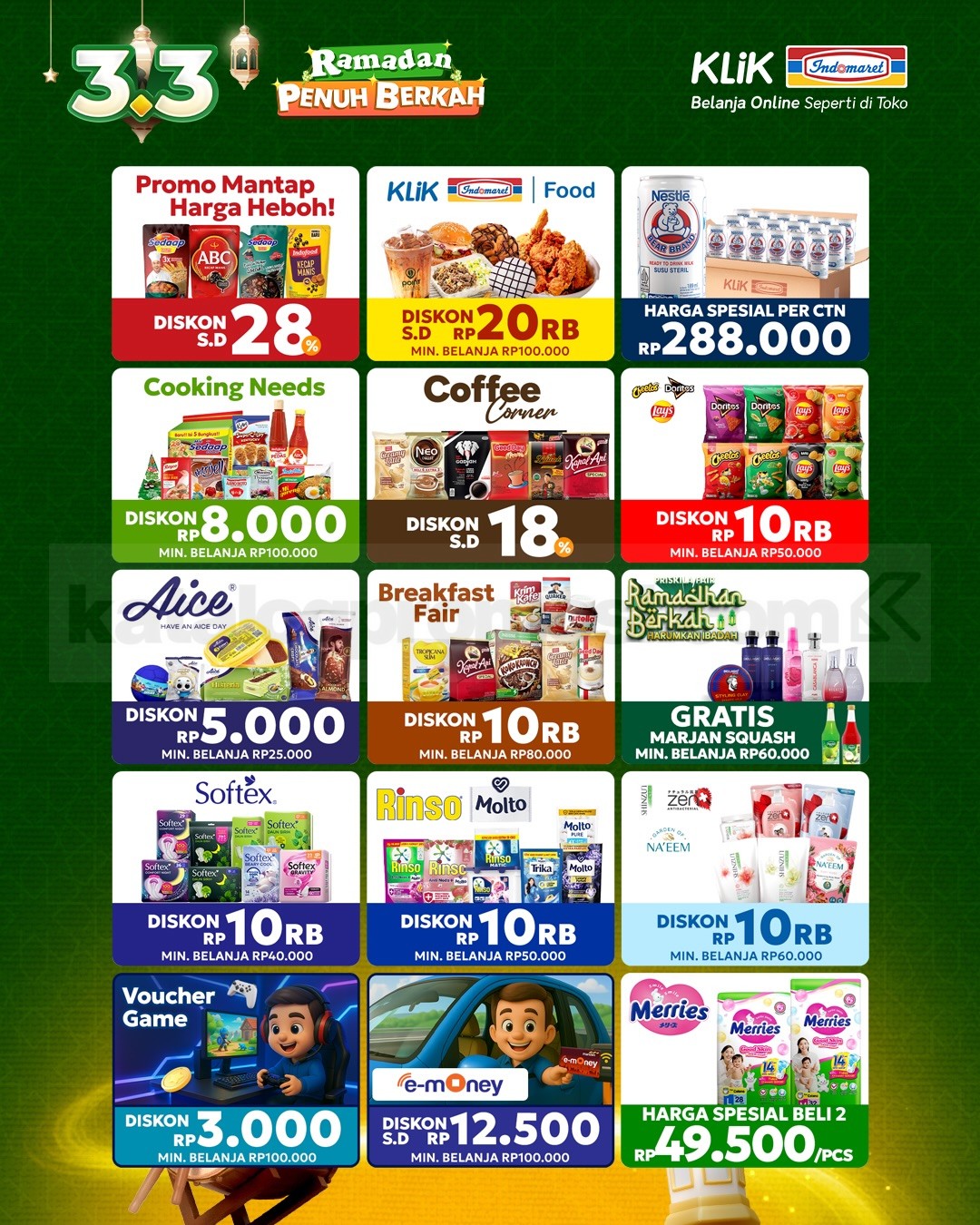 Promo KLIK INDOMARET Double Date 3.3 Diskon Kilat Promo KLIK INDOMARET Double Date 3.3 Diskon Kilat 12