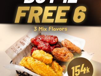 Promo Kyochon Chicken Beli 12 Gratis 6 Wings Rp. 154.000 paket mix wings Mei 2026