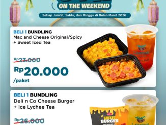 Promo Lawson OTW ON THE WEEKEND bundling mulai Rp. 20.000 Mac & Cheese atau Cheese Burger dengan minuman