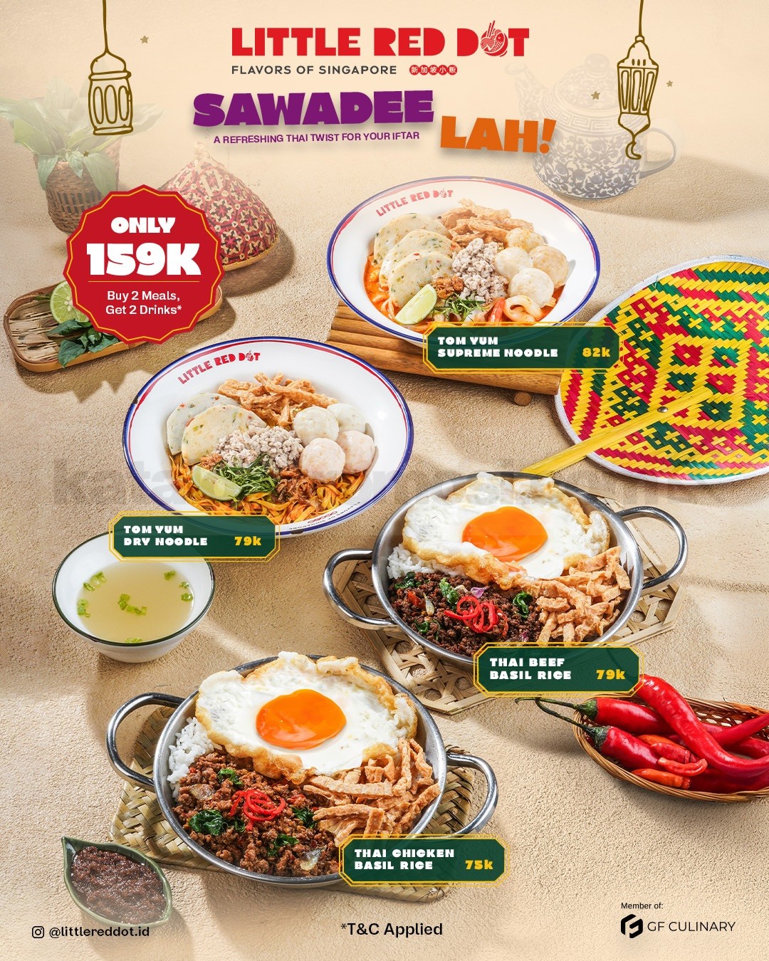 Promo Little Red Dot Paket SAWADEE LAH! Rp. 159.000 Promo Little Red Dot Paket SAWADEE LAH! Rp. 159.000 untuk 2 meals dan 2 drinks di Jakarta dan Tangerang