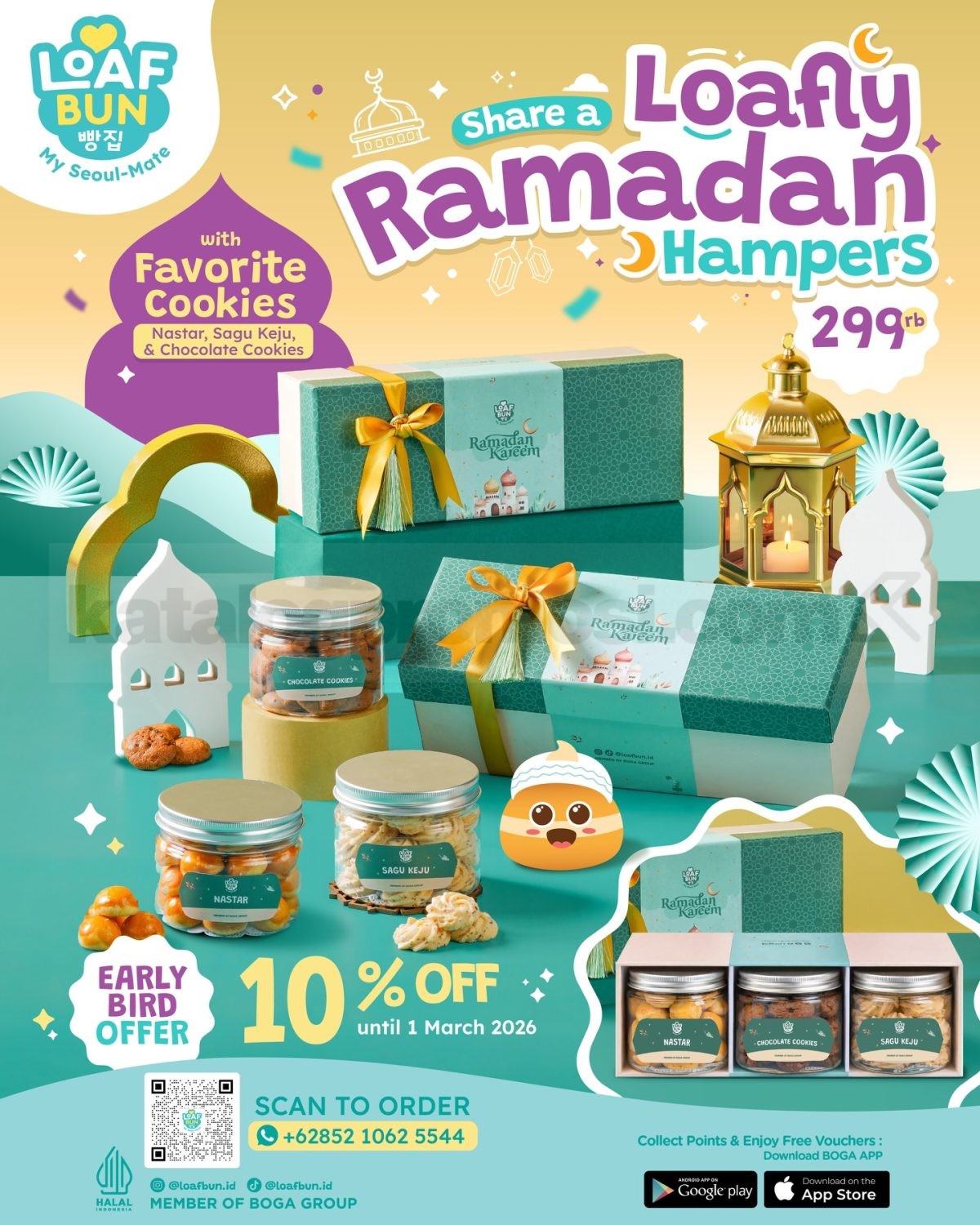 Promo Loaf Bun Early Bird Ramadan Hampers Diskon 10% Promo Loaf Bun Early Bird Ramadan Hampers Diskon 10% dengan harga Rp. 299 ribu hingga 1 Maret 2026