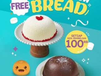 Promo Loaf Bun Free Marshmallow Bread dengan min. belanja Rp. 100.000 gratis varian Choco atau Red Velvet
