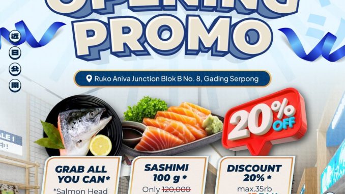 Promo MAKISHI Fish Market Opening Diskon 20% periode 11–17 Februari 2026 di Gading Serpong