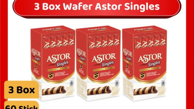 Promo Mayora Shopee Wafer Astor Singles 3 Box Rp. 60 ribuan renyah dan cokelat lumer
