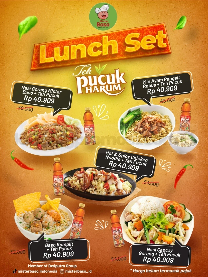 Promo Mister Baso Lunch Set Hemat Rp. 40.909 Promo Mister Baso Lunch Set Hemat Rp. 40.909 paket makan siang lengkap