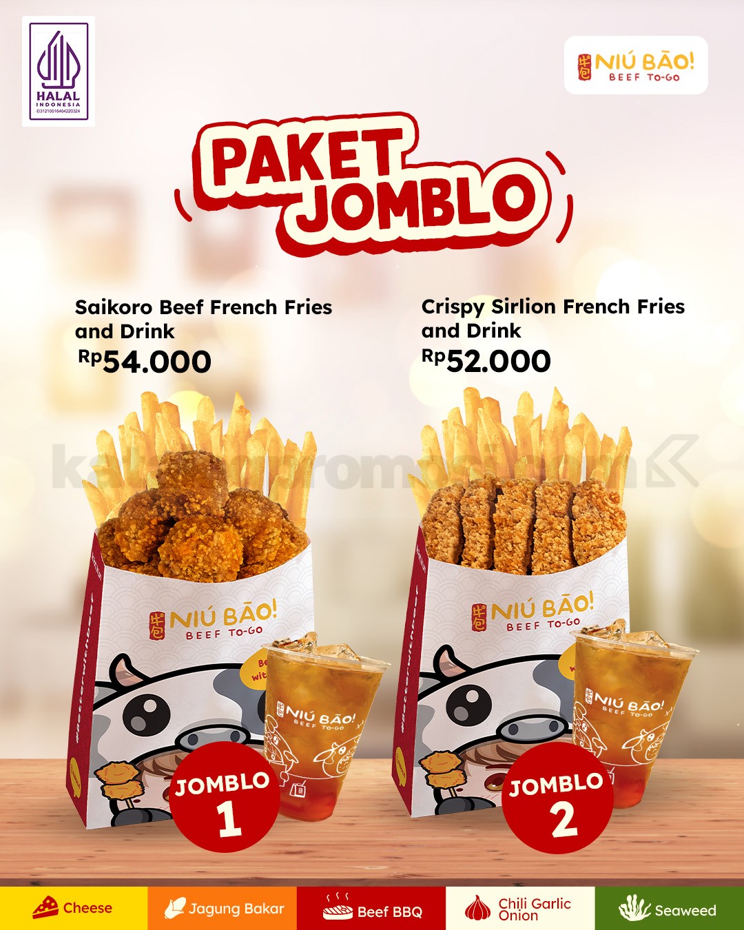 Promo Niu Bao Paket Jomblo mulai Rp. 44.000 Promo Niu Bao Paket Jomblo mulai Rp. 44.000 dengan pilihan beef dan chicken lengkap plus minuman