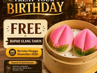 Promo OldTown White Coffee Birthday Treat Free Bapao Ulang Tahun gratis saat dine-in