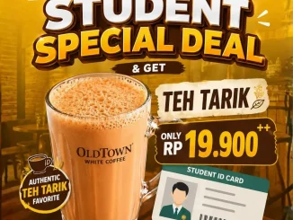 Promo OldTown White Coffee Student Special Deal Teh Tarik Rp. 19.900 untuk pelajar dan mahasiswa