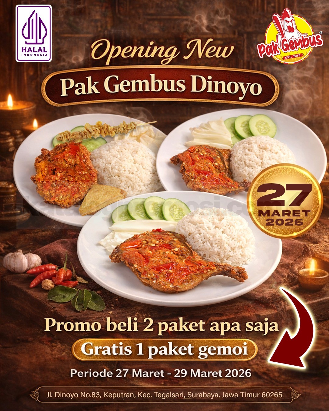 Promo Pak Gembus Grand Opening Dinoyo Beli 2 Gratis 1 Paket Promo Pak Gembus Grand Opening Dinoyo Beli 2 Gratis 1 Paket di Surabaya