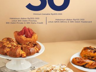 Promo Paris Baguette BRI Diskon 30% hingga Rp. 300.000 dengan kartu BRI dan QRIS BRImo