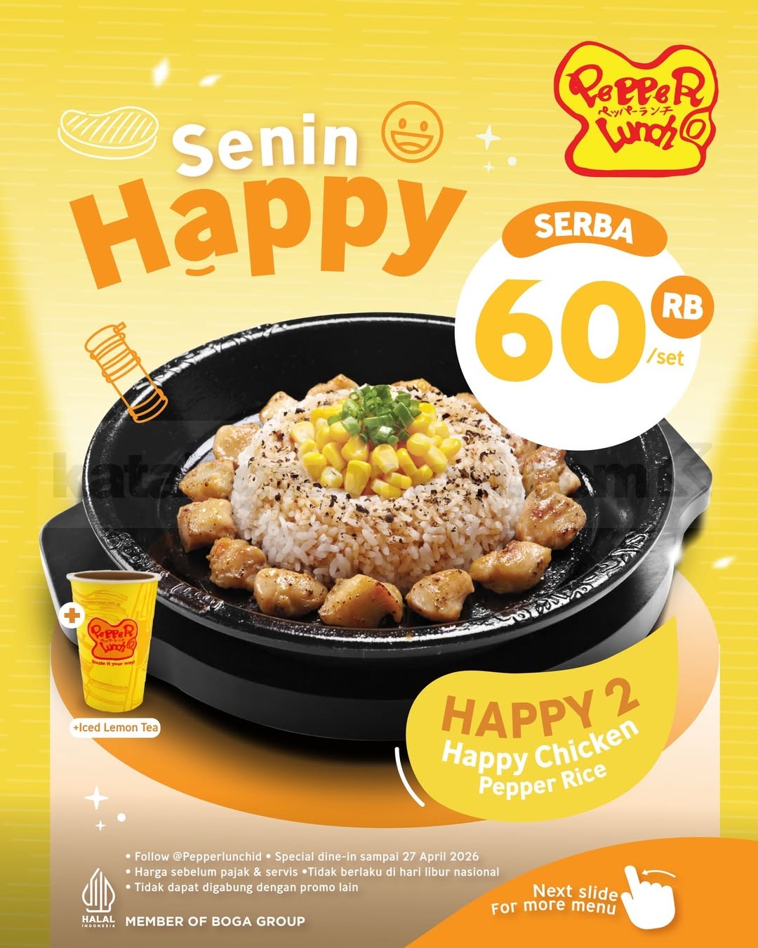 Promo Pepper Lunch Senin Happy Menu Rp. 60.000 Promo Pepper Lunch Senin Happy Menu Rp. 60.000 1
