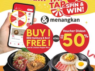 Promo Pepper Lunch Tap Tap Spin Voucher Diskon hingga 50% lewat Boga App setelah transaksi Rp. 100.000