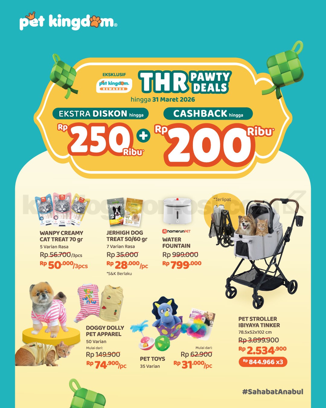 Promo Pet Kingdom THR Pawty Deals Diskon hingga Rp. 250.000 Promo Pet Kingdom THR Pawty Deals diskon hingga Rp. 250.000 berbagai produk hewan