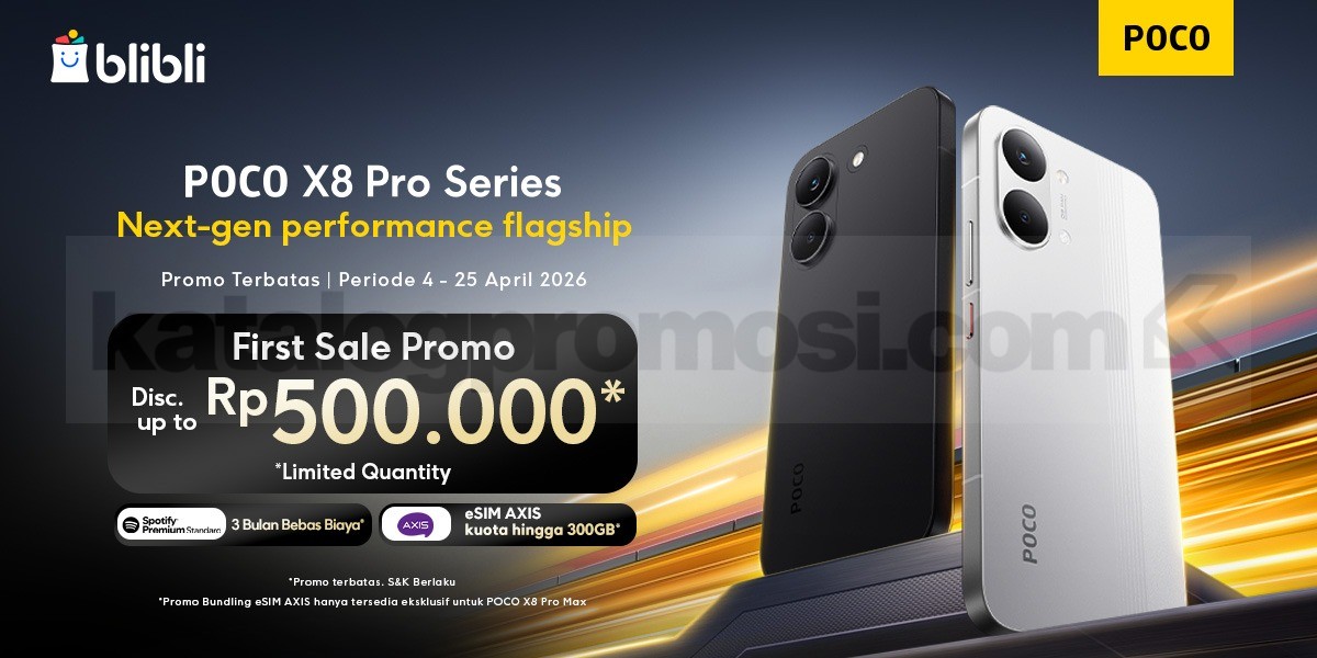 Promo POCO X8 Pro Series Diskon Rp. 500 ribu Promo POCO X8 Pro Series diskon Rp. 500 ribu bonus Spotify dan kuota 300GB