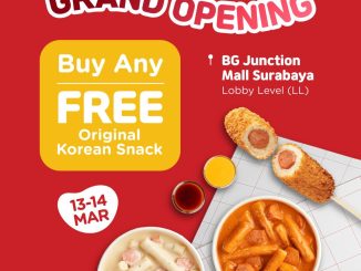 Promo Reddog Grand Opening Free Korean Snack beli menu apa saja gratis snack Korea di BG Junction Surabaya