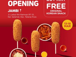 Promo Reddog Grand Opening Jambi Free Korean Snack beli menu gratis snack Korea