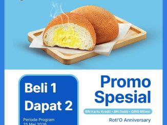 Promo Roti’O Anniversary ke-14 Beli 1 Dapat 2 dengan BRI berlaku 25 Mei 2026 di seluruh outlet tertentu