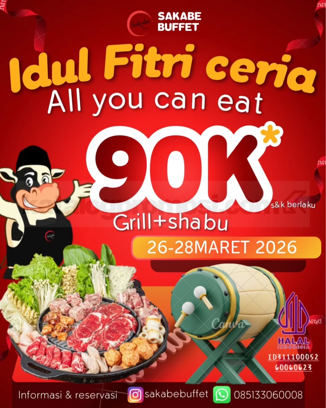 Promo Sakabe Buffet Idul Fitri AYCE Rp. 90.000 Promo Sakabe Buffet Idul Fitri AYCE Rp. 90.000 makan sepuasnya grill shabu minum es krim