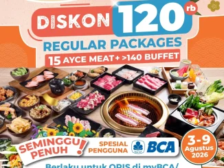 Promo Shaburi Kintan Buffet Anniversary Diskon Rp 120 Ribu untuk Regular Packages menggunakan QRIS BCA.