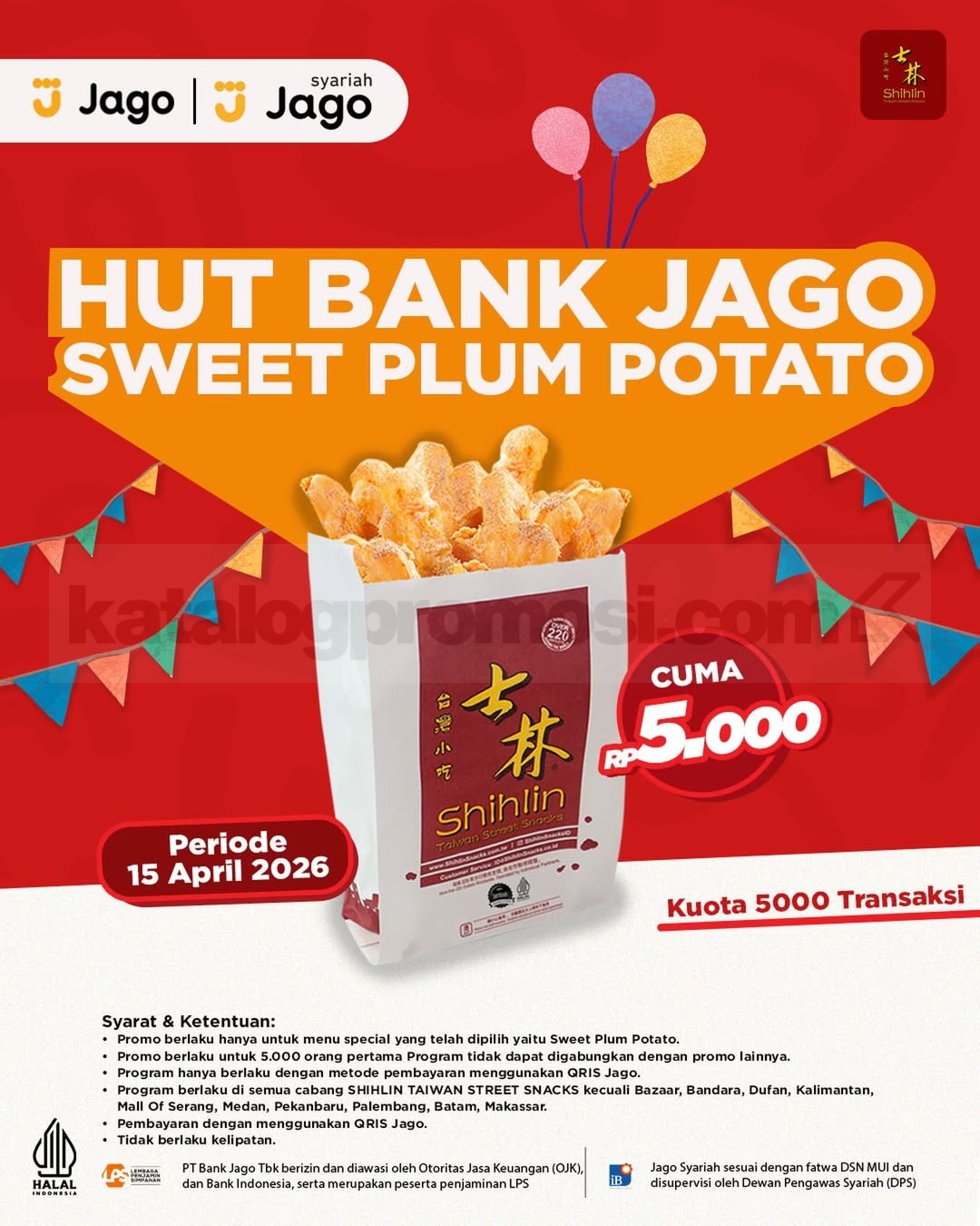 Promo Shihlin HUT Bank Jago Sweet Plum Potato Rp. 5.000 Promo Shihlin HUT Bank Jago Sweet Plum Potato Rp. 5.000 camilan hemat QRIS Jago