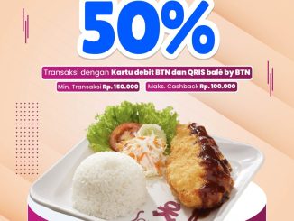 Promo Solaria BTN Cashback 50% dengan Maksimal Rp. 100.000 untuk transaksi minimal Rp. 150.000