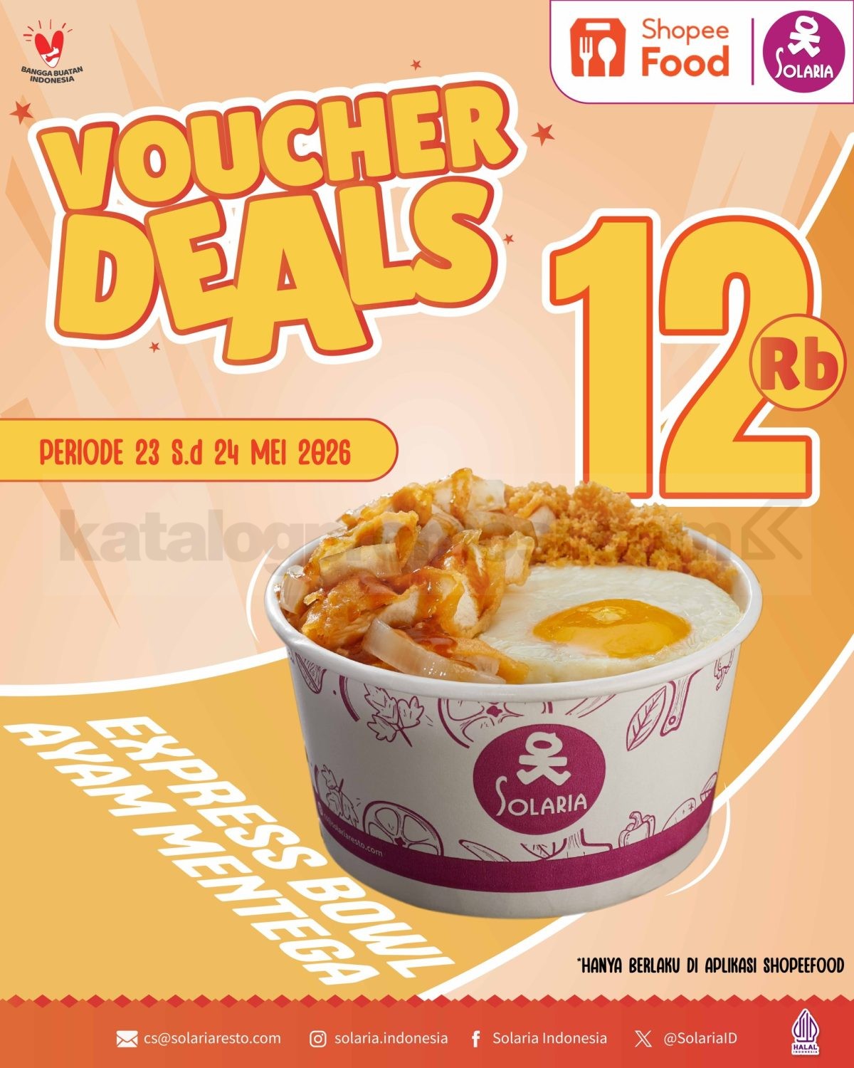 Promo Solaria ShopeeFood Deals Ayam Mentega Rp. 12.000 Promo Solaria ShopeeFood Deals Ayam Mentega Rp. 12.000 khusus voucher deals ShopeeFood