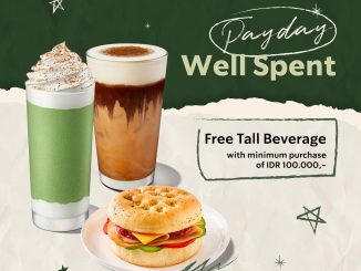 Promo Starbucks Payday Well Spent! Gratis Tall periode 23 – 28 Februari 2026 minimum belanja Rp. 100.000