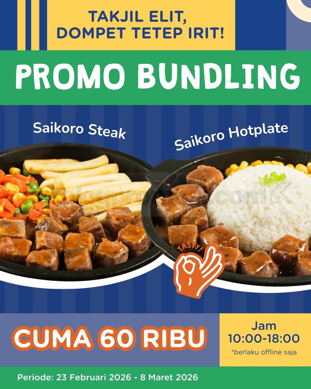 Promo Steak With U Saikoro Steak & Hotplate Rp. 60ribu Promo Steak With U Saikoro Steak & Hotplate Rp. 60ribu bundling buka puasa Surabaya