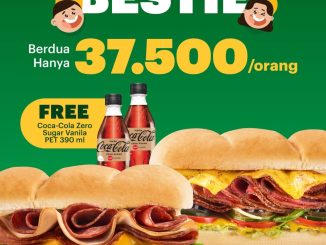 Promo Subway Makan Bareng Bestie Rp. 37.500 sandwich 6-inch dan Coca-Cola Zero Sugar Vanila