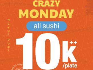 Promo Sushi Go Crazy Monday All Sushi Rp. 10.000++ setiap Senin untuk Hiro Club Member