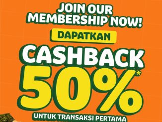 Promo Sushi Yay! Membership Cashback 50% untuk transaksi dine in dan take away