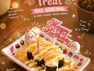 Promo Sushimas Birthday Treat Gratis Sushi Maki untuk ulang tahun dengan minimal order Rp. 100.000