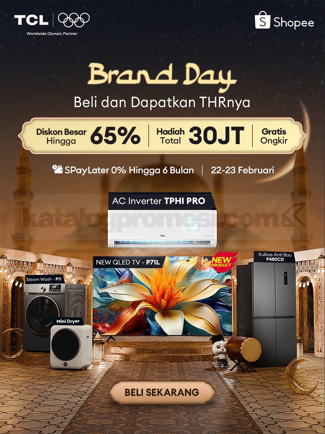 Promo TCL Brand Day Diskon hingga 65% di Shopee Promo TCL Brand Day Diskon hingga 65% di Shopee periode 22–23 Februari