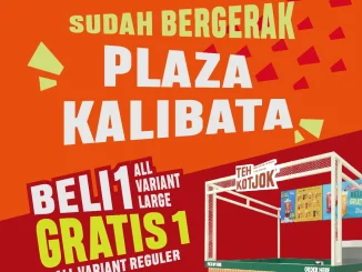 Promo Teh Kotjok Opening Plaza Kalibata Beli 1 Gratis 1 minuman plus merchandise Spongebob special price