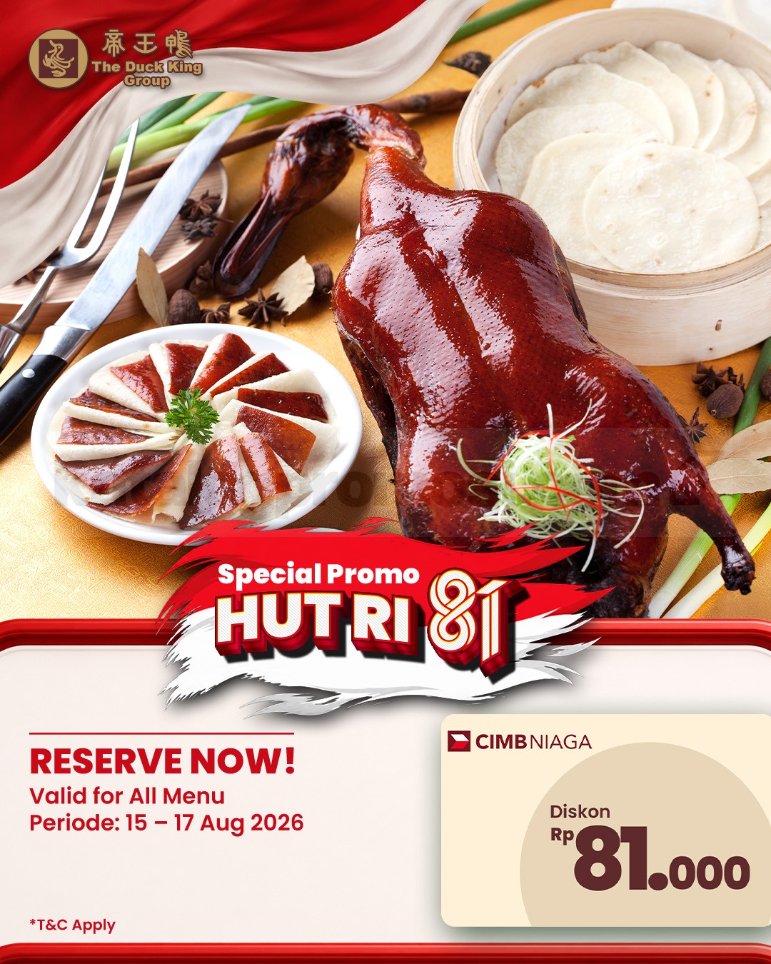 Promo The Duck King HUT RI ke-81 Diskon hingga 30% Promo The Duck King HUT RI ke-81 Diskon hingga 30% 1