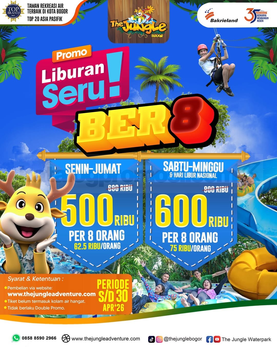 Promo The Jungle BER-8 & BER-10 Tiket Mulai Rp. 55.000 Promo The Jungle BER-8 & BER-10 Tiket Mulai Rp. 55.000 1