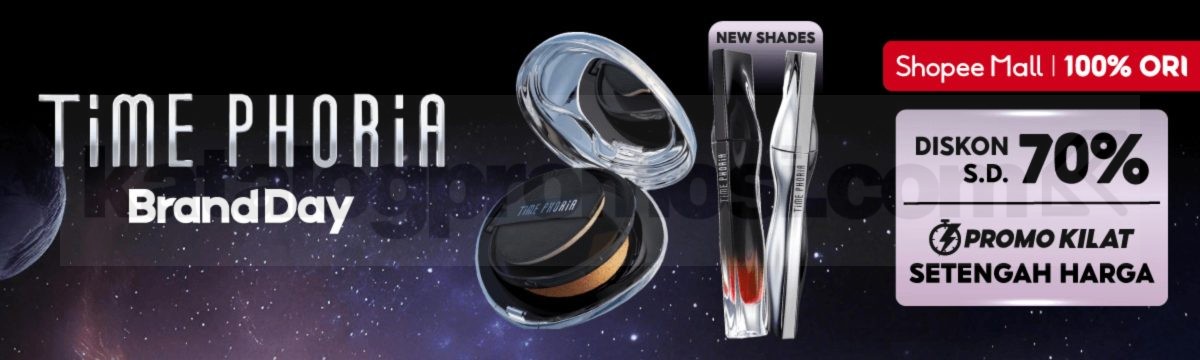 Promo Time Phoria Brand Day Cushion Lip Diskon 70% Promo Time Phoria Brand Day Cushion Lip Diskon 70% di Shopee Mall periode 18-19 Februari 2026