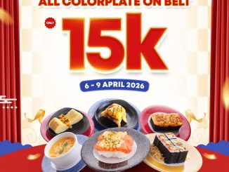 Promo Tom Sushi Bengkulu All Colorplate Rp. 15.000 sushi conveyor belt April 2026