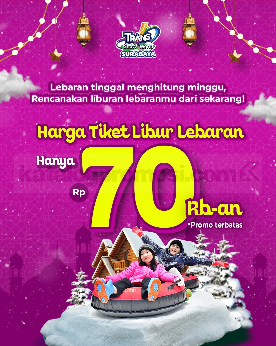 Promo Trans Snow World Surabaya Presale 1 Lebaran Rp. 77.500 Promo Trans Snow World Surabaya Presale 1 Lebaran Rp. 77.500 tiket kunjungan 19 - 31 Maret 2026