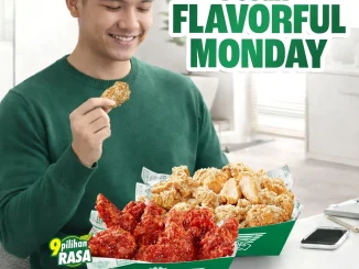 Promo Wingstop Flavorful Monday 20 Ayam Rp. 95.455 paket 10 Crunchy Wings dan 10 Boneless
