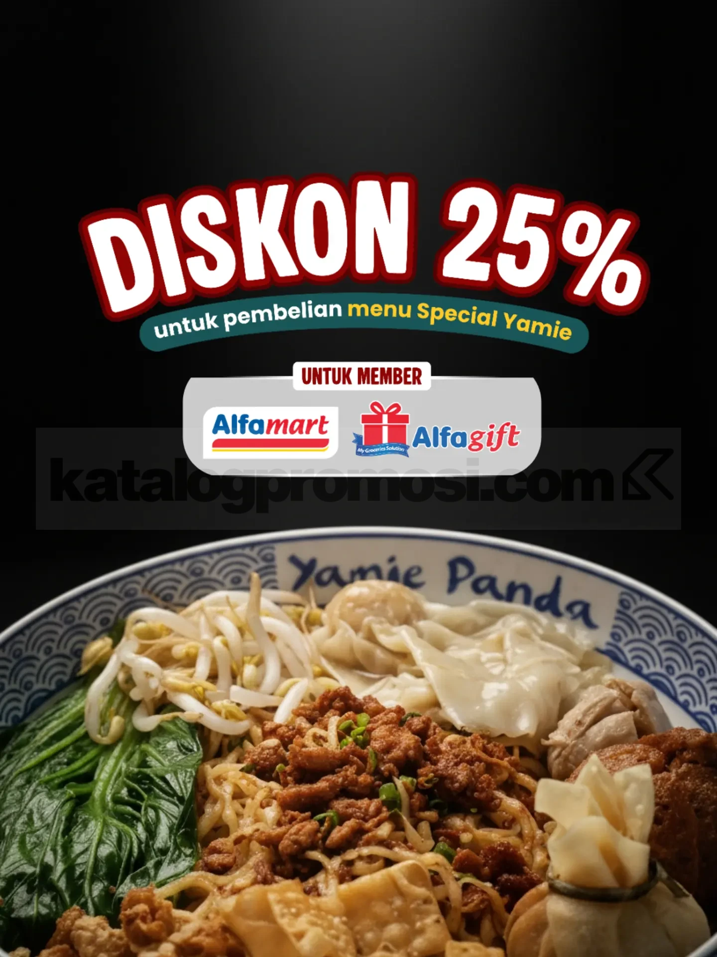 Promo Yamie Panda Diskon 25% Member Alfamart Promo Yamie Panda Diskon 25% member Alfamart untuk Special Yamie Panda Asin dan Manis saat dine-in
